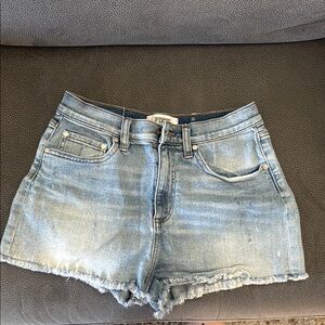 PINK Victoria's Secret Blue Jean Shorts High-Waisted Frayed